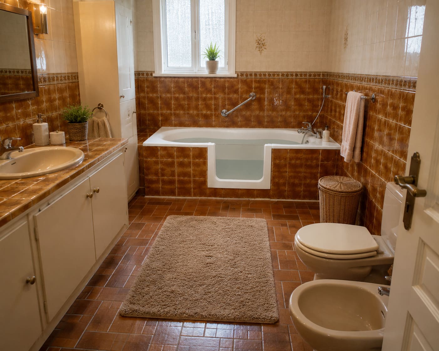 Baignoire après porte étanche